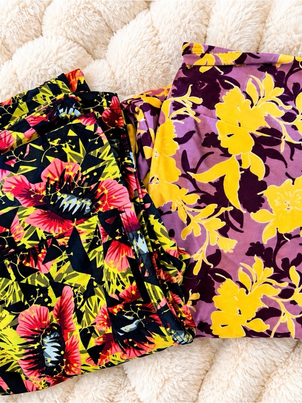 Women’s Floral Print Skirts in Yellow & Multicolor LulaRoe